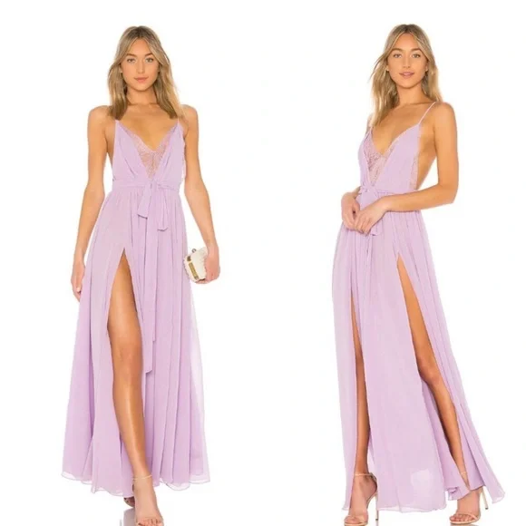 NWOT Michael Costello Purple Plunge Sundress Resort Wear - Picture 3 of 6